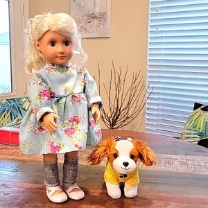 Our generation 18" doll and posable puppy